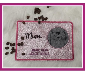 Stickserie - grummelige Katze incl. Mug Rugs